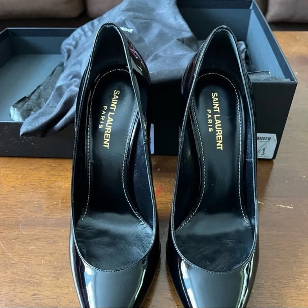 Yves Saint Laurent Black Patent Heels - Picture 5 of 9